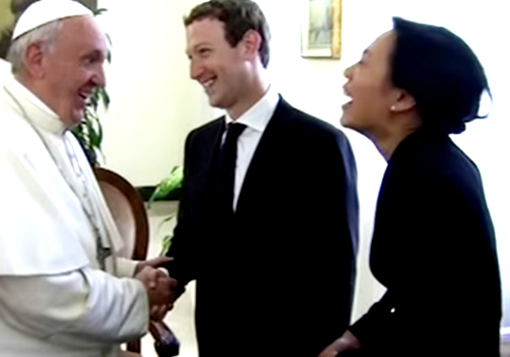 Pave, Mark Zuckerberg og hustru